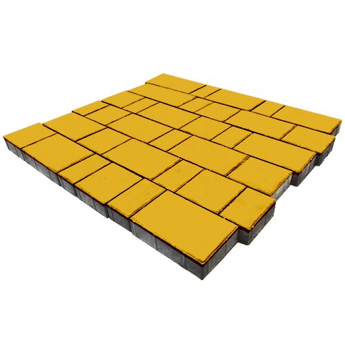 Прямоугольник смешанный 250х155х80мм; 155х155х80мм; 155х95х80мм, микрофаска, желтый, гладкая